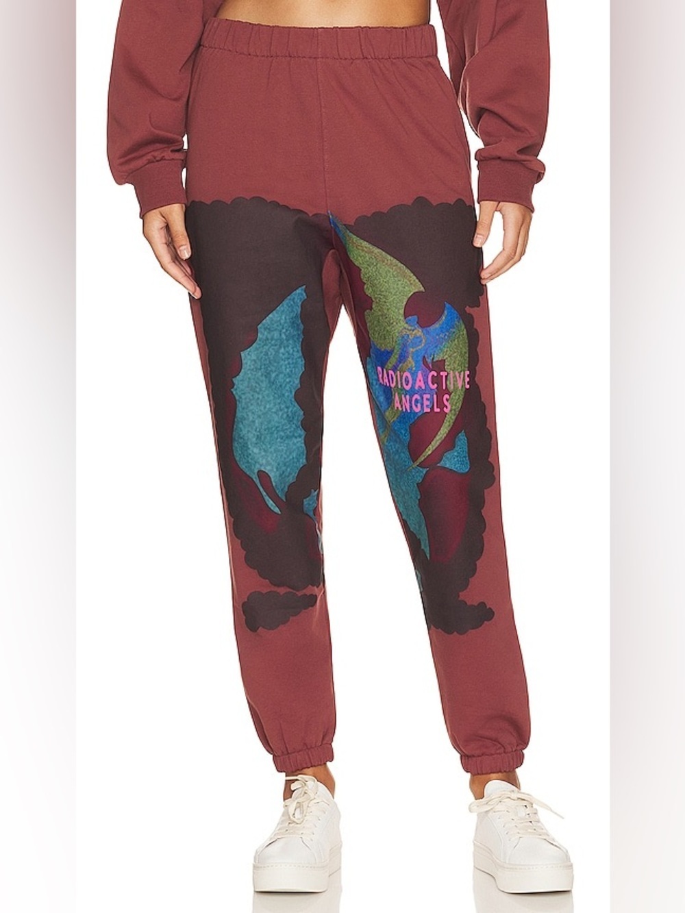 Revolve NWOT Boys Lie Radioactive Angels Remix Sweatpants Maroon XS